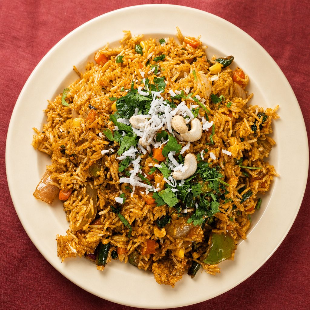 Mix Vegetable Biryani.